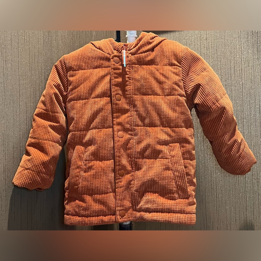 3T Boy Cat & Jack Rust Corduroy Puffer Jacket